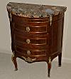 Very fine, French, Louis XVI period, bronze-mounted demi-lune commode