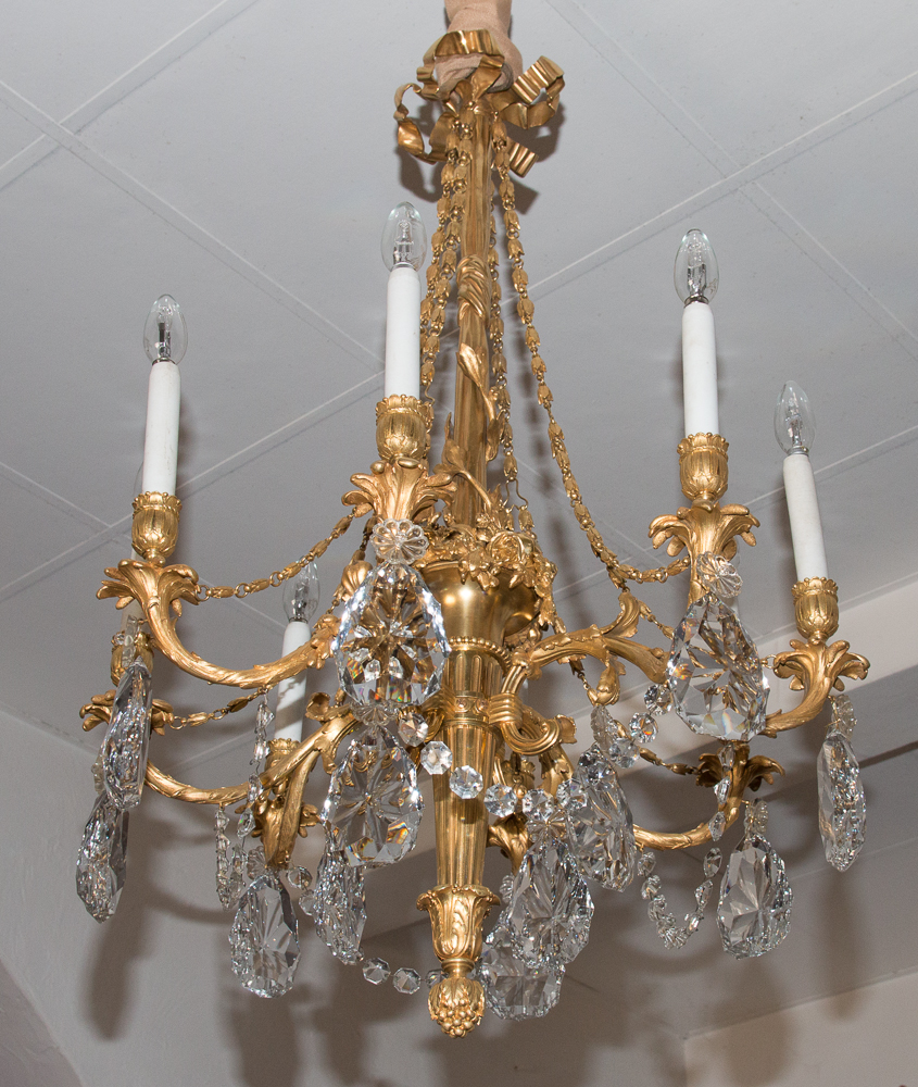 Fine, French, Louis XVI style, bronze d'ore chandelier