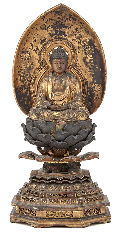 Japanese, gilt wood Buddha figure