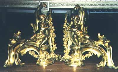 Pair of French, Louis XV style chenets