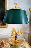 French, Louis XVI style, gilt-bronze Bouillotte lamp