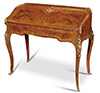 French, Louis XV style, marquetry-inlaid bureau de pente