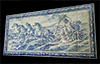 Portuguese, Baroque period, blue and white painted tile (azulejos) mural