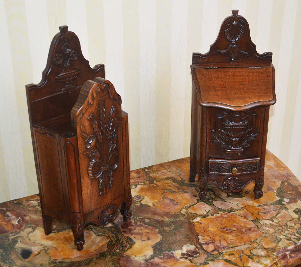 Pair of Arlesian, Louis XV style boxes (salt box - 