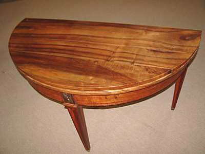 French, Louis XVI style, demi-lune fold-over table