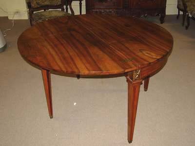 French, Louis XVI style, demi-lune fold-over table