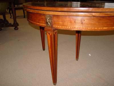 French, Louis XVI style, demi-lune fold-over table
