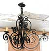French, Louis XV style, hand-forged iron chandelier