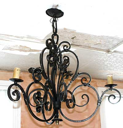 French, Louis XV style, hand-forged iron chandelier