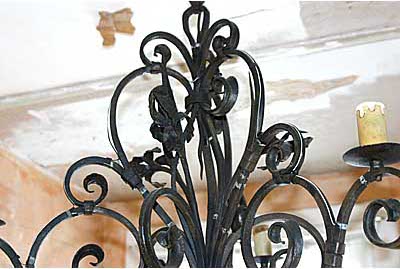 French, Louis XV style, hand-forged iron chandelier