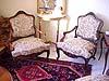 Pair of French, Louis XV style armchairs
