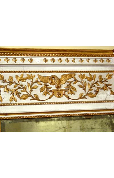 Italian, Neoclassical (Retour d'Egypt), carved and painted giltwood mirror