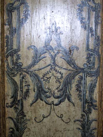 Pair of Italian, painted corner cabinets