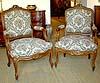 Pair of French, Louis XV style armchairs