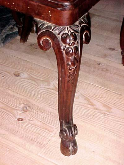 Set of six Italian, Louis XV style, walnut and cane dining chairs
