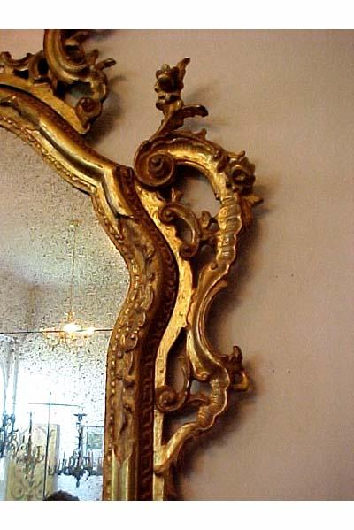 French, Regence style, carved giltwood mirror