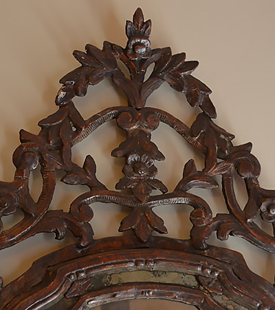Italian, Regence period silver-leaf mirror