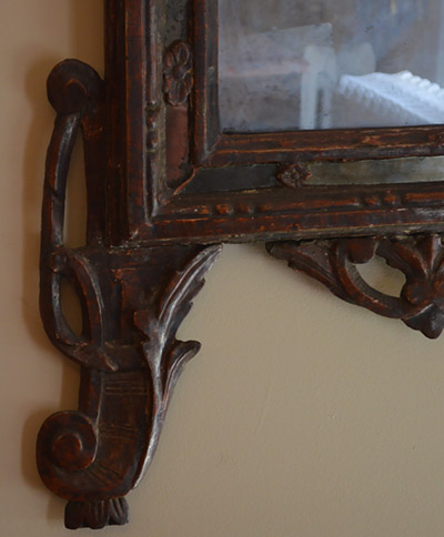 Italian, Regence period silver-leaf mirror
