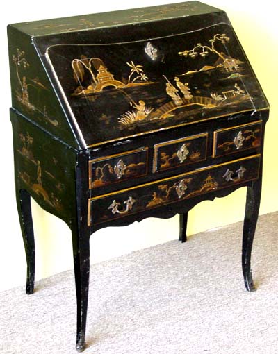 Louis XV style, chinoiserie secretary ('dos d'ane')