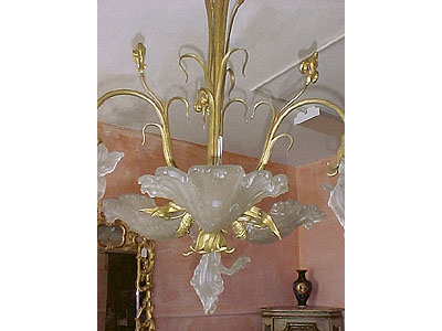 French, Art Nouveau, bronze d'ore chandelier