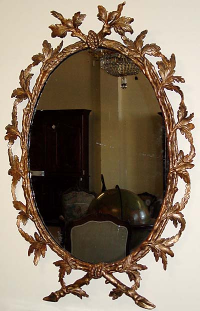 English, George III period, gilded oval mirror