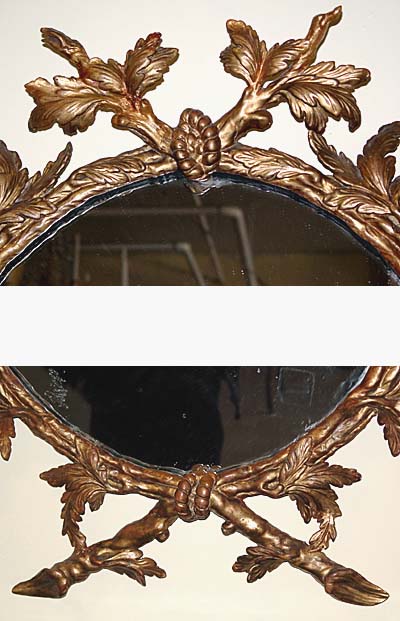 English, George III period, gilded oval mirror