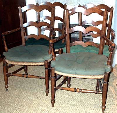 Set of four Proven&ccedil;al ladder-back fauteuils