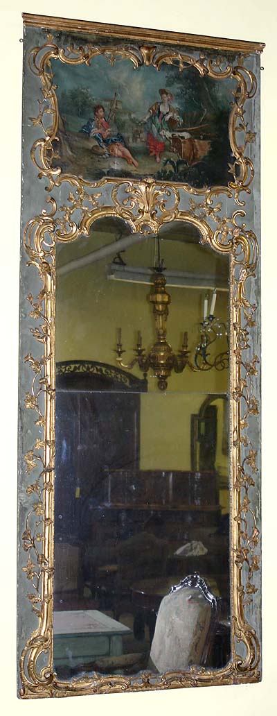 Louis XV, gilded and painted period trumeau
