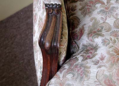 Pair of large, Louis XV style, wingback chairs