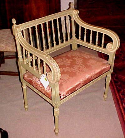 French, Louis XVI style, painted vanity chair