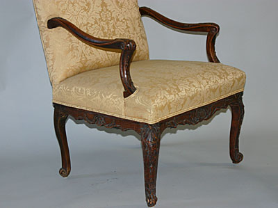 Companion pair of French Regence Fauteuils
