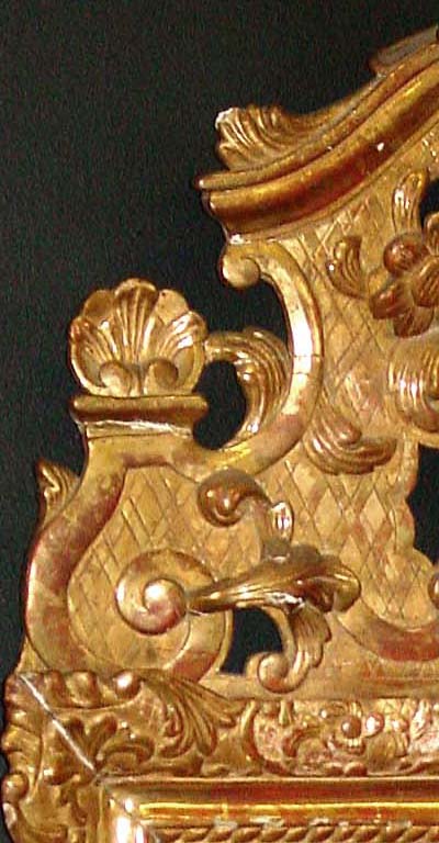 French, Louis XIV period, carved giltwood mirror