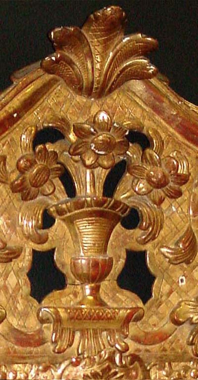 French, Louis XIV period, carved giltwood mirror