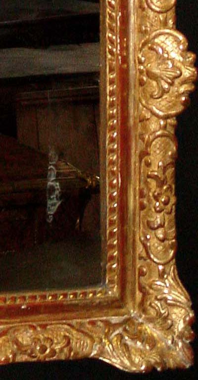 French, Louis XIV period, carved giltwood mirror
