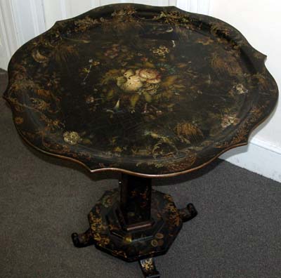 French, paper mach&egrave; tilt-top table