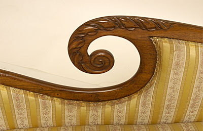 William IV period, carved mahogany recamier