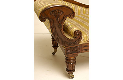 William IV period, carved mahogany recamier