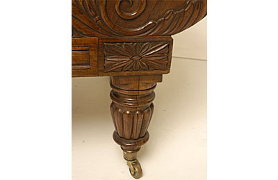 William IV period, carved mahogany recamier