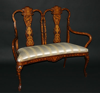 Dutch, marquetry settee