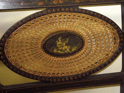 Late George III painted and parcel-gilt decorated settee