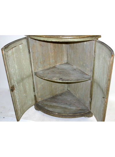 Pair of Italian, Neoclassical, painted corner cabinets