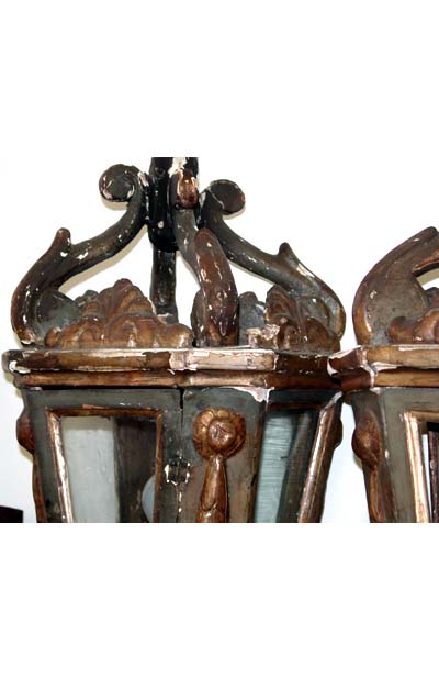 Pair of Venetian, Neoclassical Gondola lanterns
