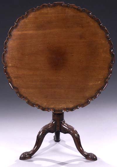 George III style, carved mahogany, tilt-top table