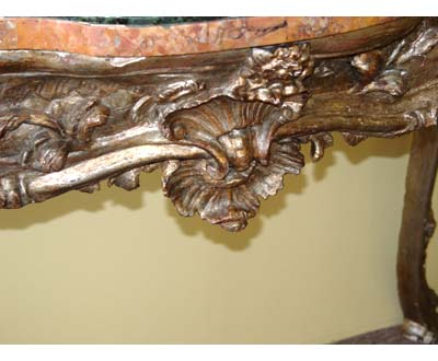 Northern Italian, Rococo period, silver leaf console table