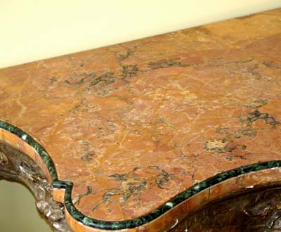 Northern Italian, Rococo period, silver leaf console table