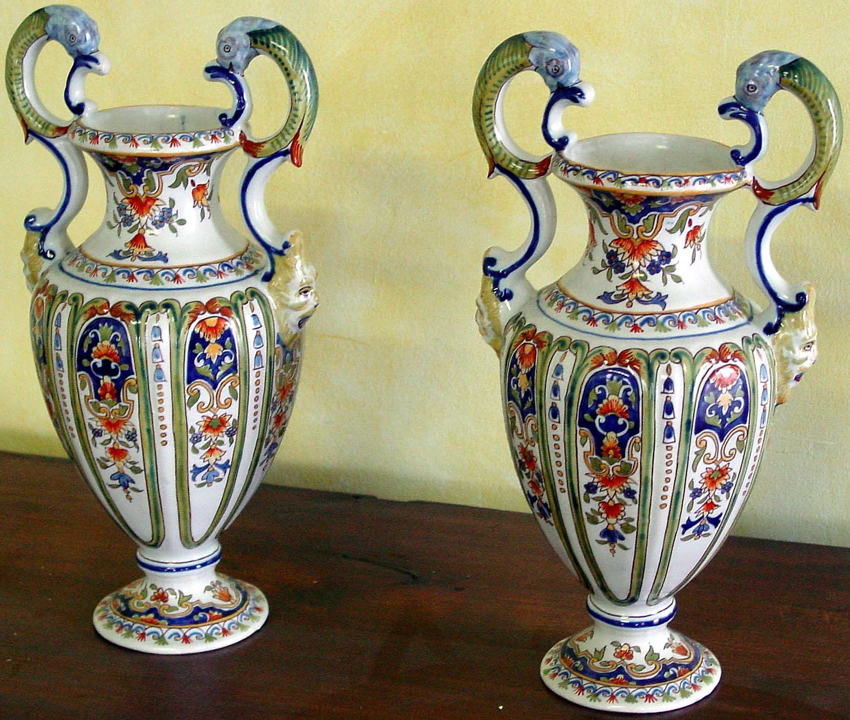 Pair of French faience vases