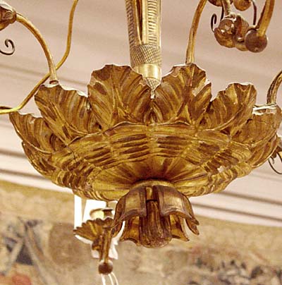 Viennese, Biedermeier period, giltwood, six-light chandelier