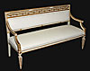 Italian, Neoclassical, crme painted and parcel-gilt settee