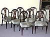 Set of eight, English, George III, dining chairs