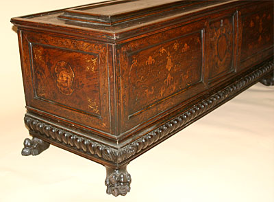 Florentine, Renaissance period, intarsia-inlaid cassone